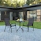 Flash Furniture 3PC Patio Set-23.75RD Glass Table, 2 Black Chairs TLH-0701303C-GG - alternate 1
